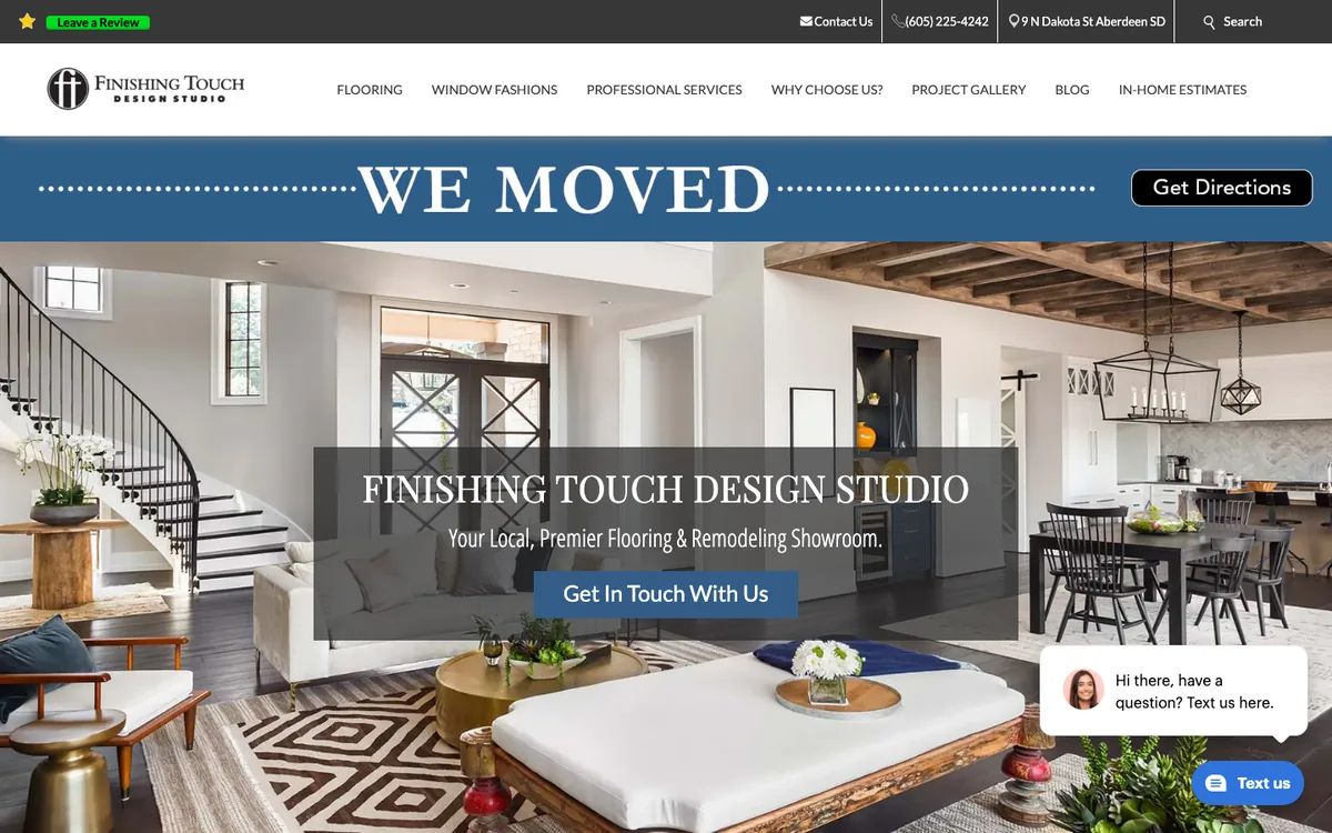 Finishing Touch Design Studio homepage