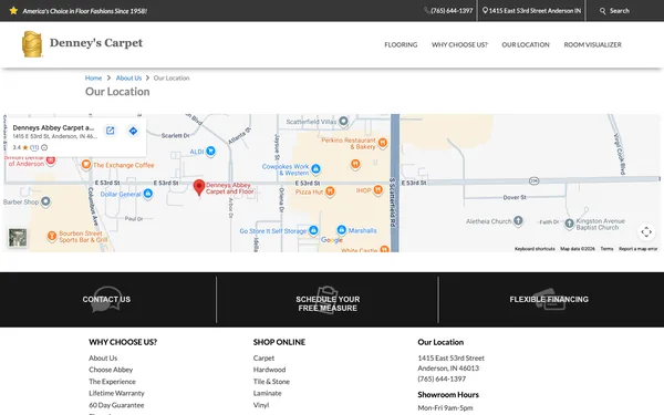 Denney's Carpet Location – Anderson, IN, 46013 – Map and Directions