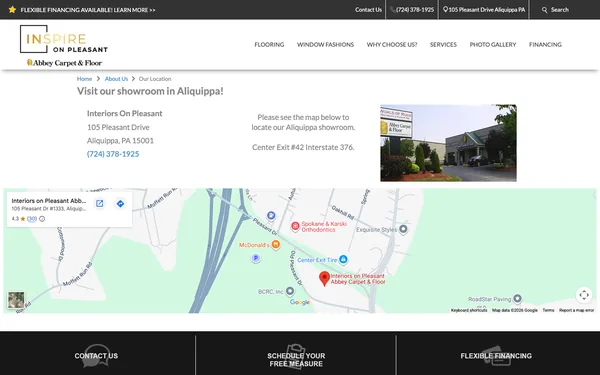 Map & Location to Aliquippa's #1 Floor Covering Showroom