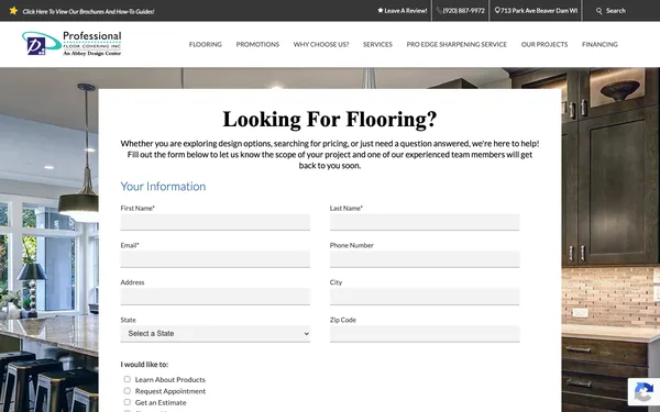 Contact Professional Floor Covering | Beaver Dam’s Best Flooring Showroom