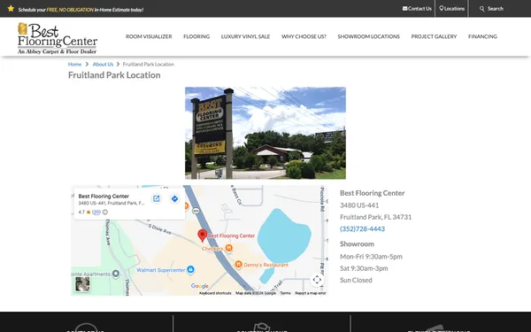 Best Flooring Center’s Location – Fruitland Park, FL 34731 – Map and Directions