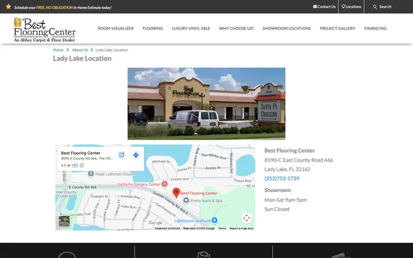 Best Flooring Center’s Location – Lady Lake, FL 32162 – Map and Directions