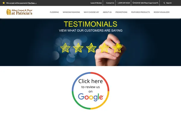 Testimonials – See What Customers Say About Abbey Carpet & Floor at Patricia's