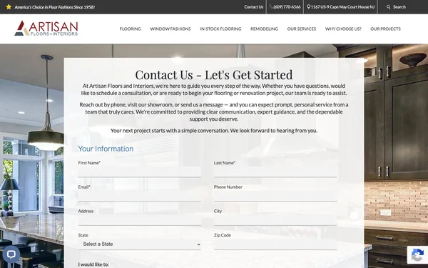Contact Artisan Floors & Interiors | South Jersey’s Best Flooring Showroom