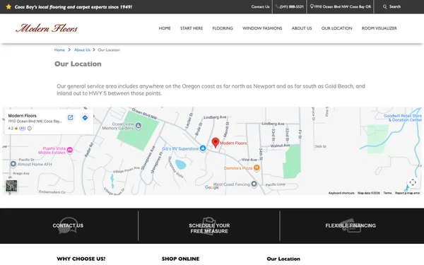 Modern Floors An Abbey Showroom's Location – Coos Bay, OR, 97420 – Map and Directions