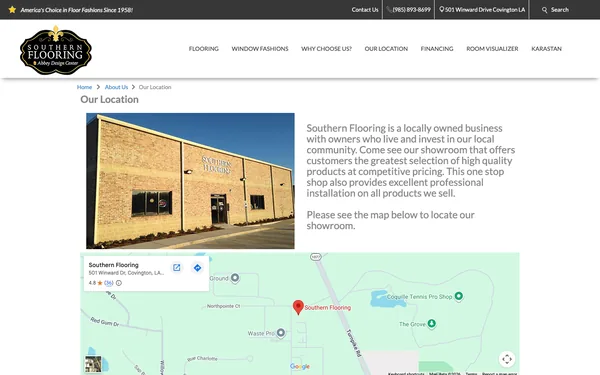 Southern Flooring Showroom Location | Map and Directions