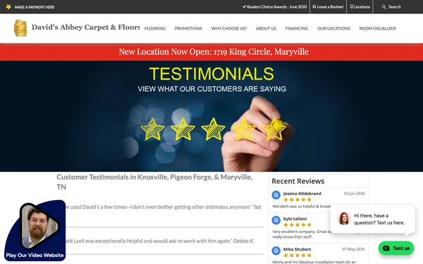 Customer Testimonials in Knoxville, Pigeon Forge, & Maryville, TN