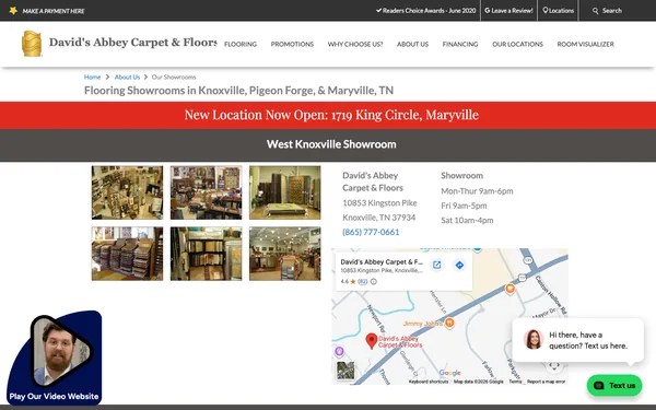 Flooring Showroom in Knoxville, Pigeon Forge, & Maryville, TN