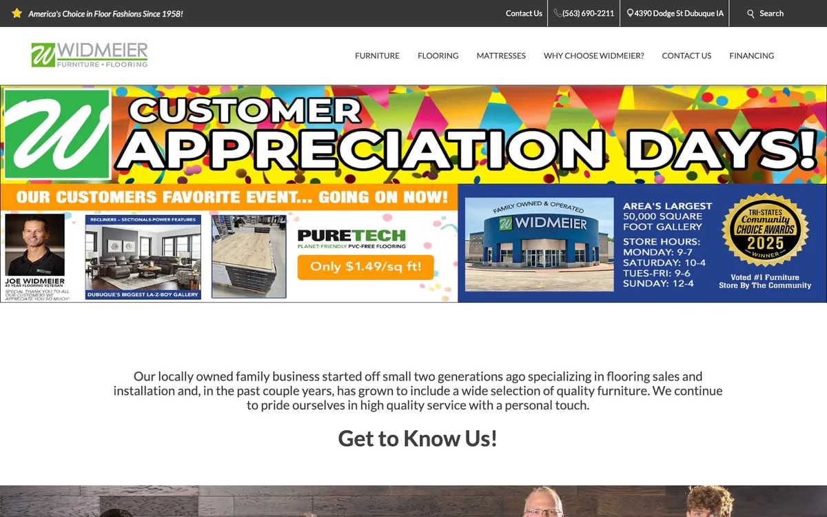 Widmeier Flooring & Furniture homepage