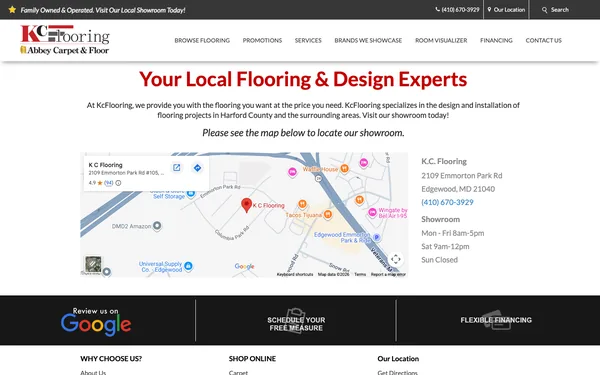 Location of Our Flooring Showroom – Map and Directions