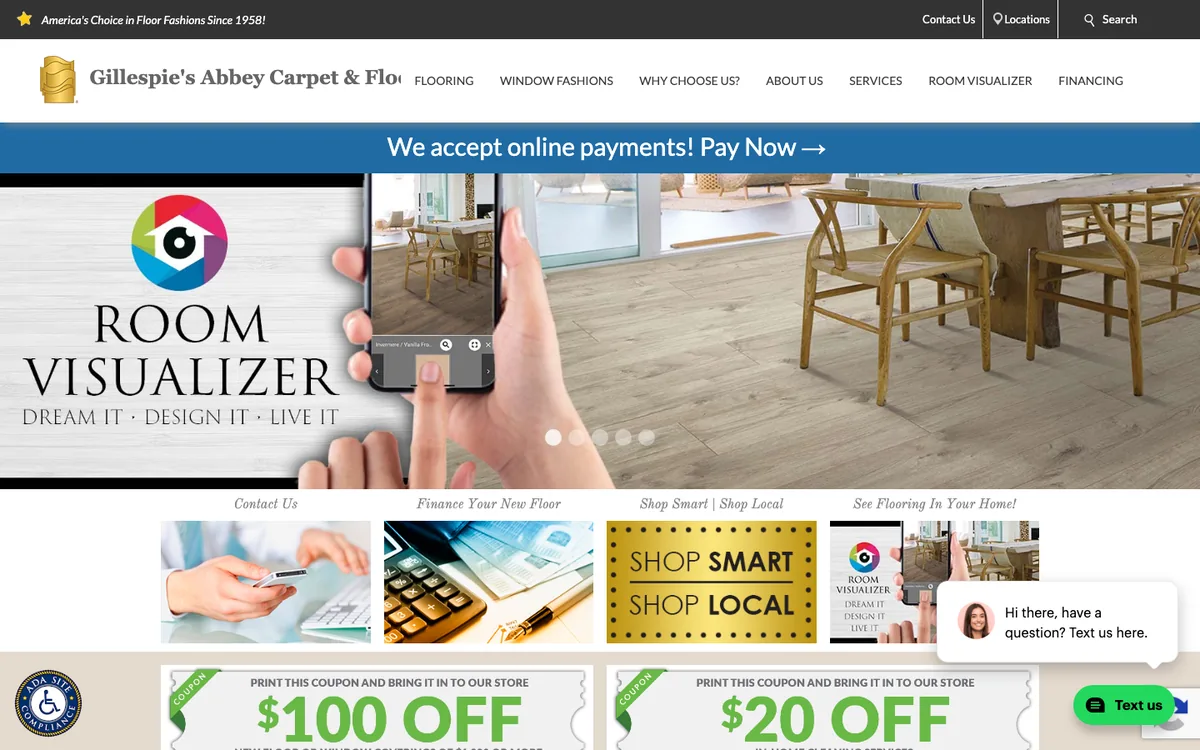 Gillespie's Abbey Carpet & Floor homepage