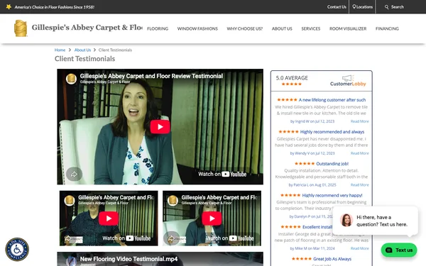 Client Testimonials | Gillespie's Abbey Carpet & Floor