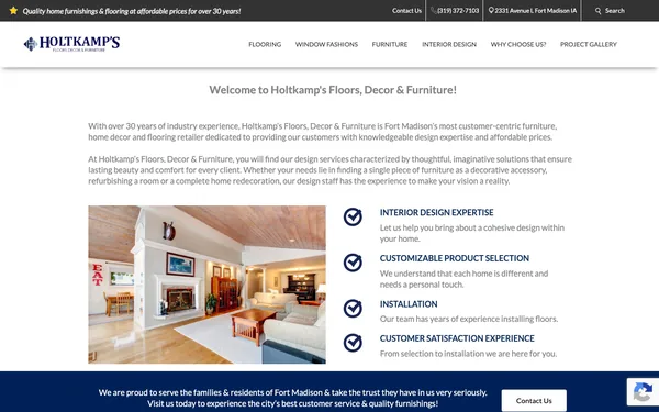 About Holtkamp's Floors, Decor & Furniture | Fort Madison, IA