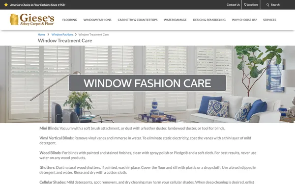 Window Treatment Care