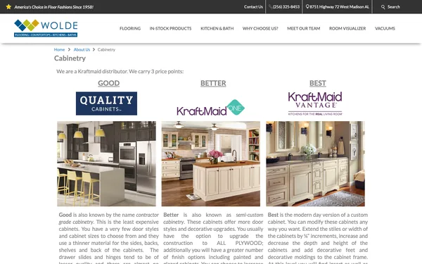Cabinetry Now Available | Wolde Flooring | Madison AL 35758