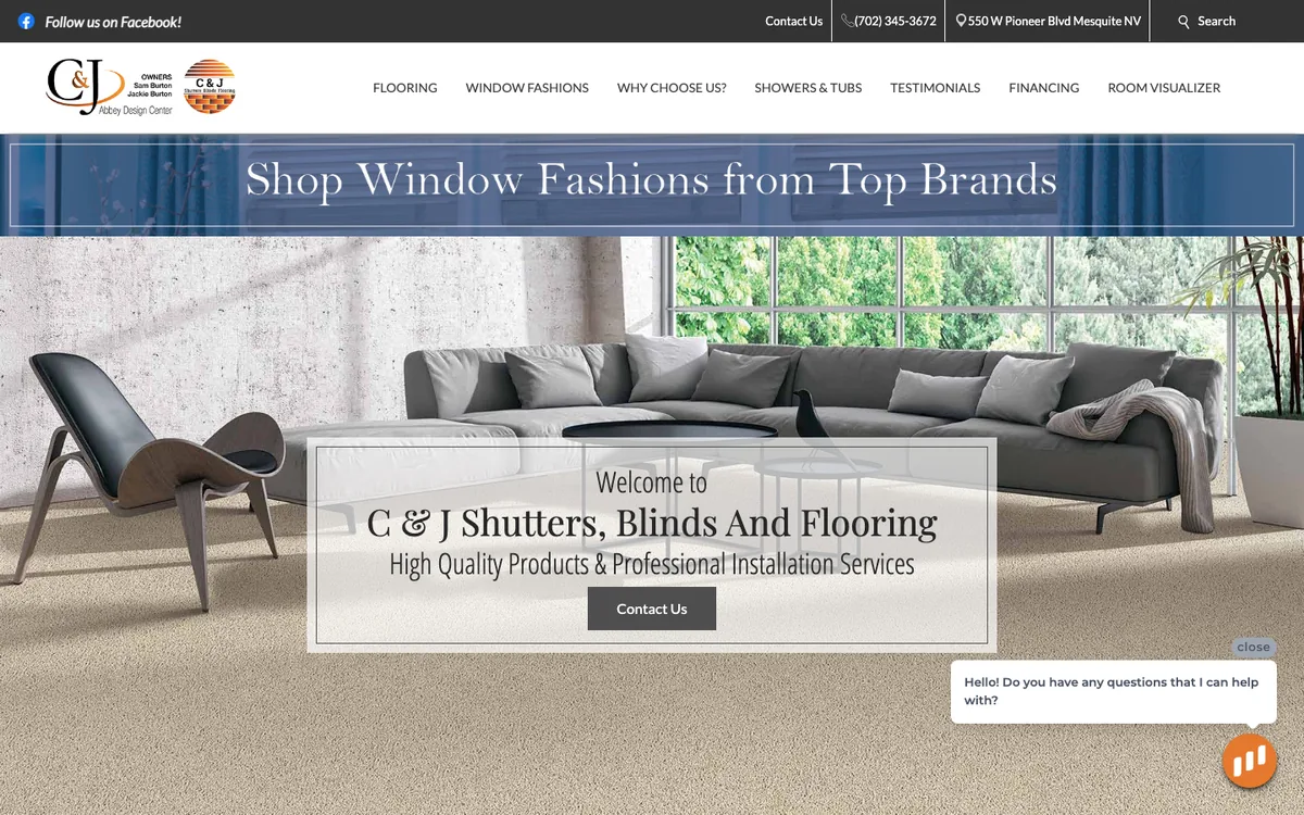 C & J Shutters, Blinds And Flooring homepage