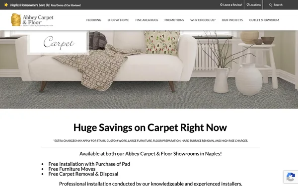 Huge Savings on Carpet | Free Installation!* | 12 Month 0% Interest Financing!