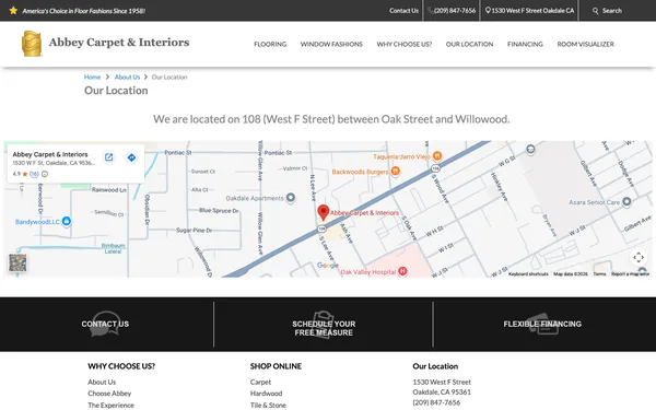 Map and Directions to Oakdale's #1 Floor Covering Showroom