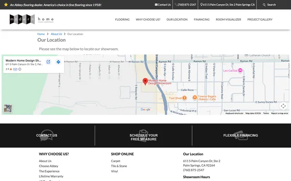 Modern Home Design Showroom’s Location – Map and Directions