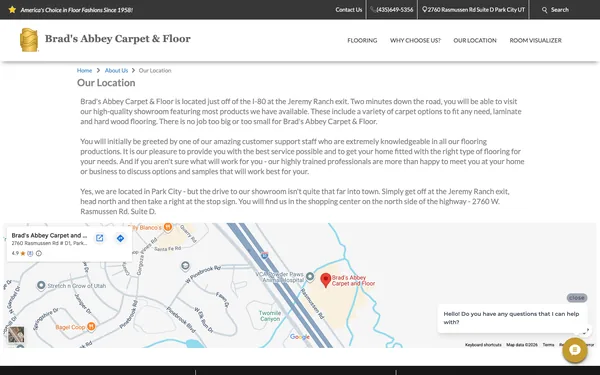 Brad's Abbey Carpet & Floor in Park City, UT, 84098 – Map and Directions for carpets, laminate & wood flooring