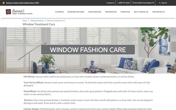 Window Treatment Care