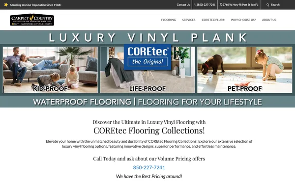 COREtec Plus by US Floors available at Carpet Country in Port Saint Joe.