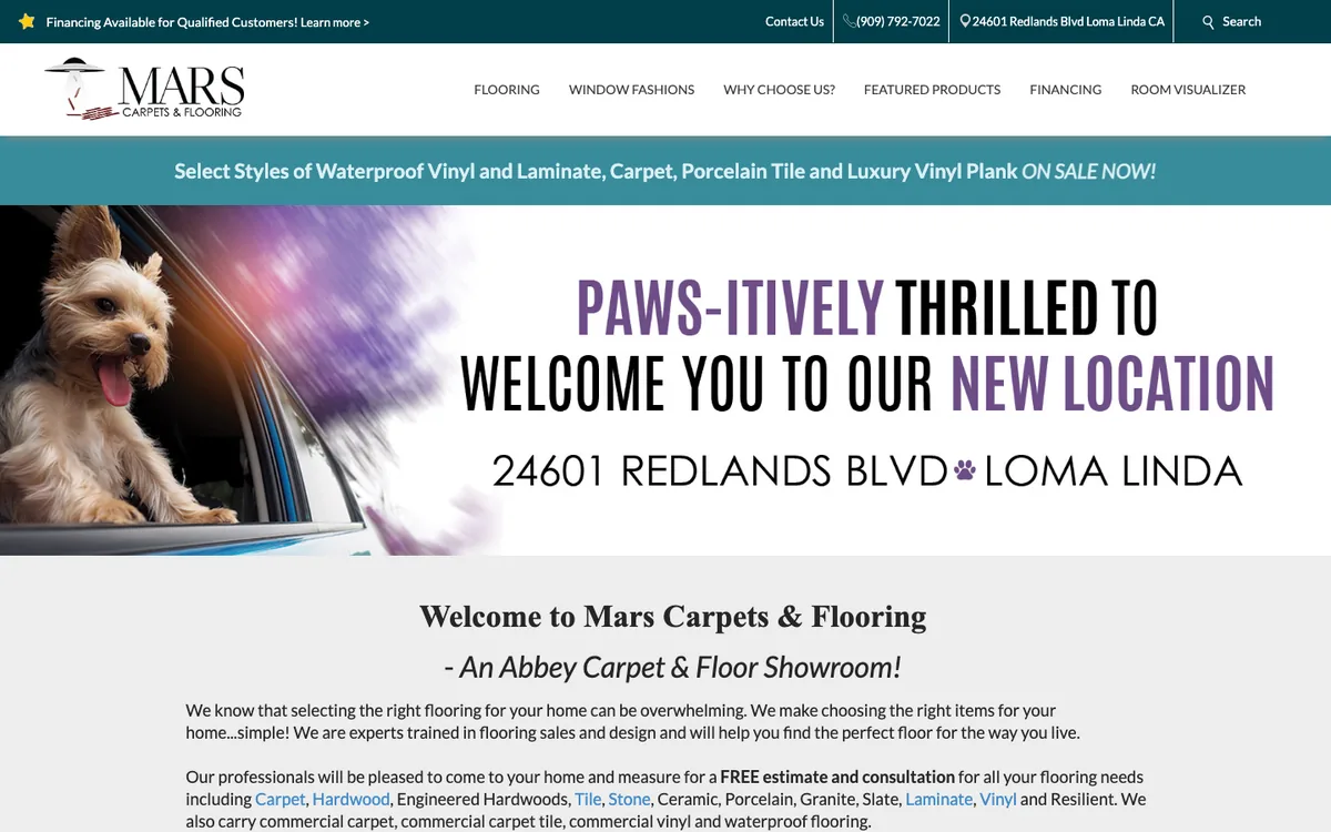 Mars Carpets & Flooring homepage