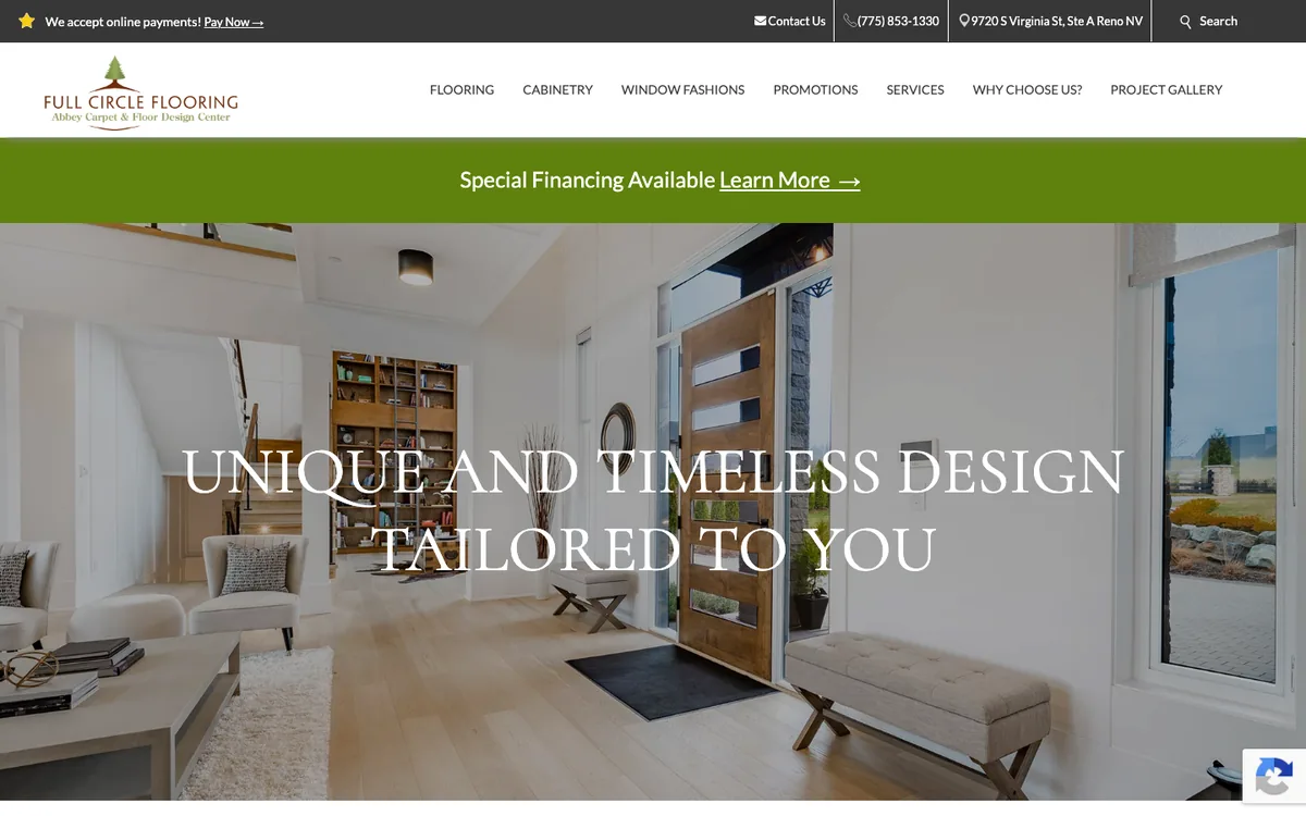 Full Circle Flooring homepage