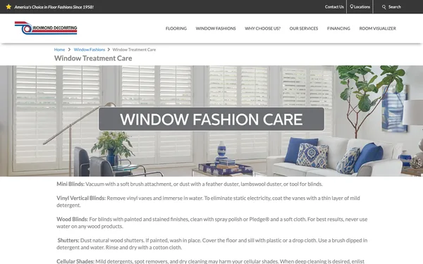 Window Treatment Care