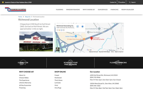 Richmond Decorating Center’s Location – Richmond, VA, 23224 – Map and Directions