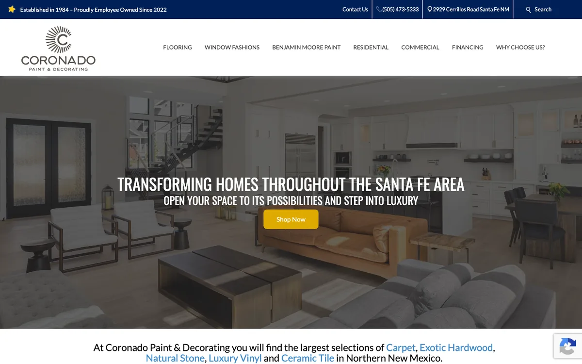 Coronado Paint & Decorating homepage
