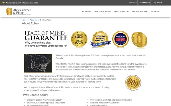 The finest in floor covering products and exclusive warranties along with the buying power of a national chain.