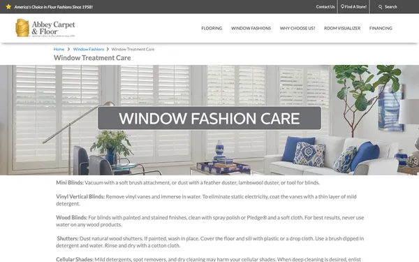 Window Treatment Care
