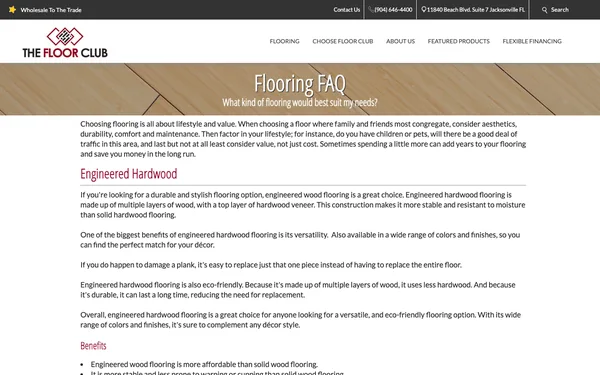Frequently Asked Questions | Jacksonville's #1 Flooring Showroom