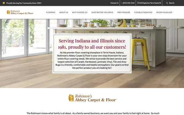 About Robinson's Abbey Carpet & Floor | Proudly Serving Customers in IN. and Il. since 1981