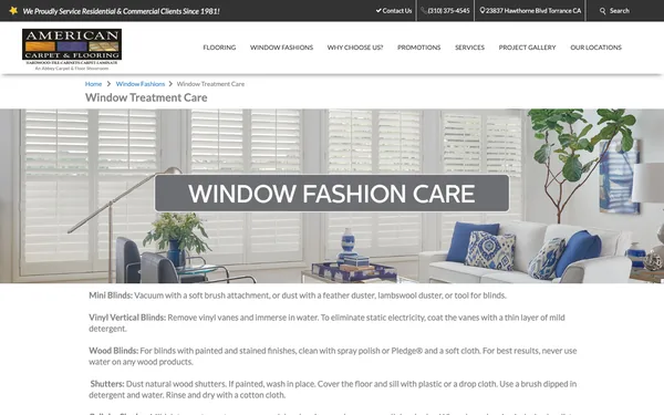 Window Treatment Care