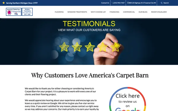 Customer Reviews & Testimonials | America’s Carpet Barn Traverse City