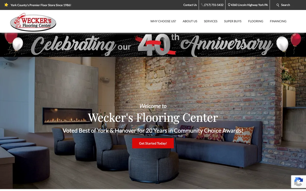 Wecker's Flooring Center homepage
